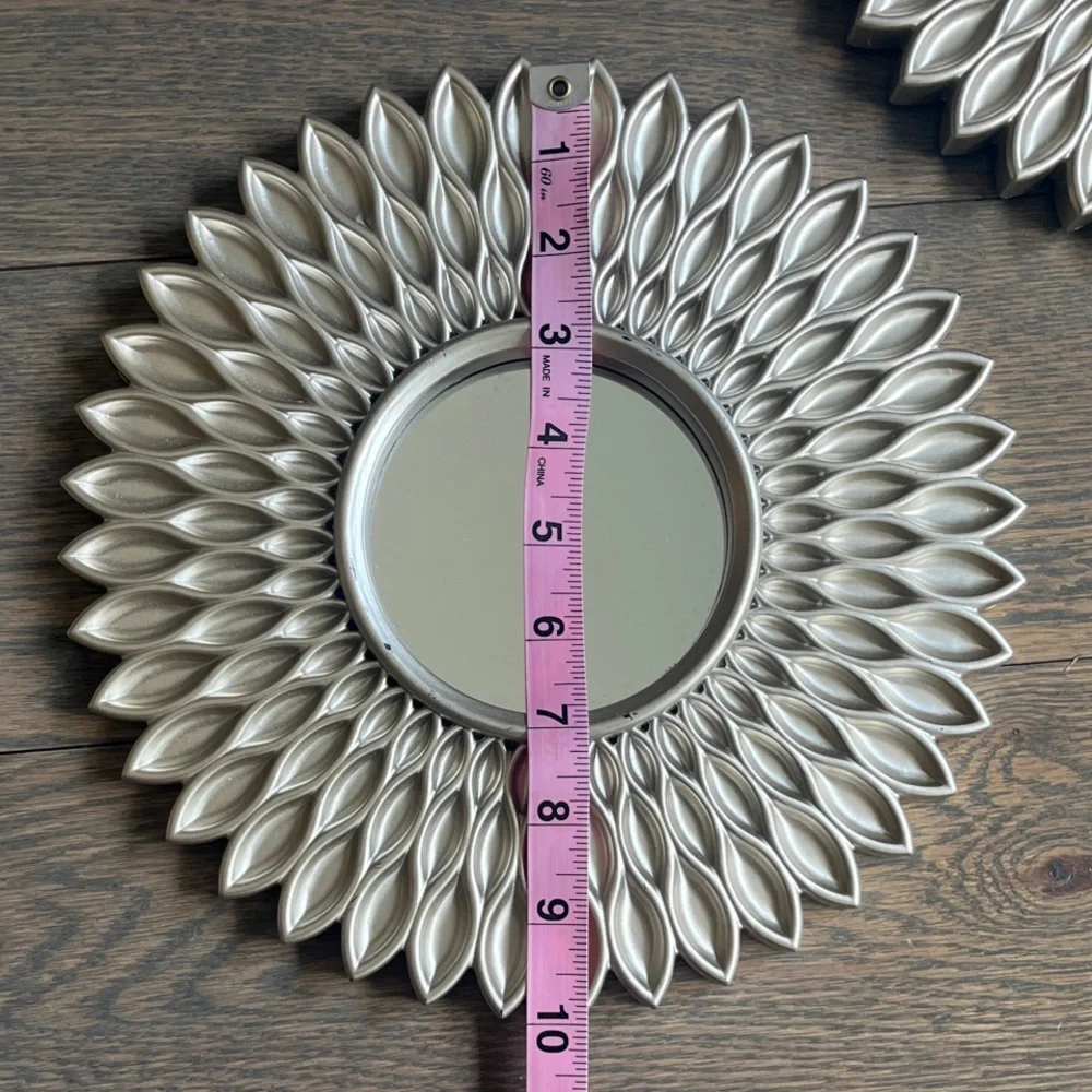Decorative Silver Sunburst Wall Mirror Set of 4 — Home Wall Decor